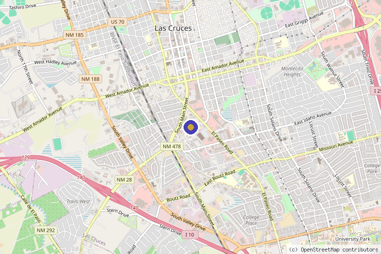 Map showing the location of Valor Wellness & Longevity Clinic in Las Cruces, NM
