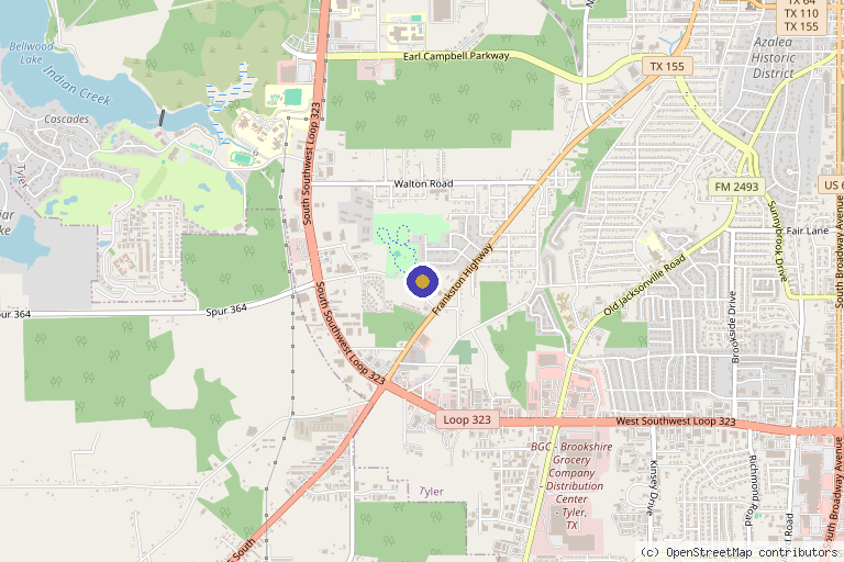 Map showing the location of Healing Movement Occupational Therapy in Tyler, TX