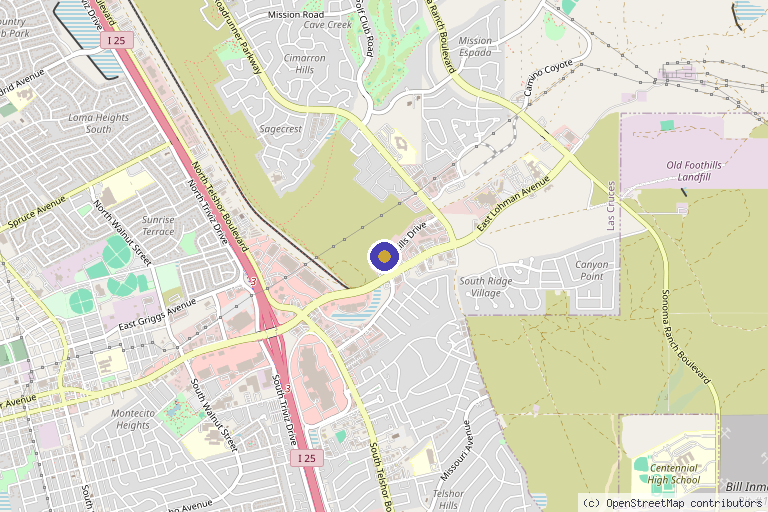 Map showing the location of Elite Medical Aesthetics in Las Cruces, NM