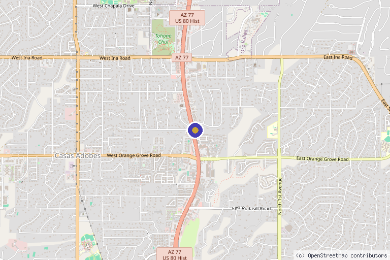 Map showing the location of Beauty & Health By Liz in Tucson, AZ