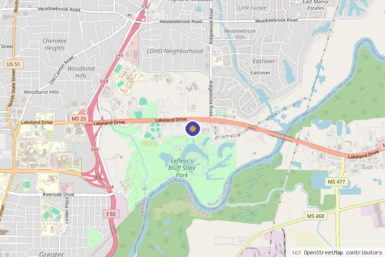 Map showing the location of Magnolia Dermatology: Jackson Clinic in Jackson, MS