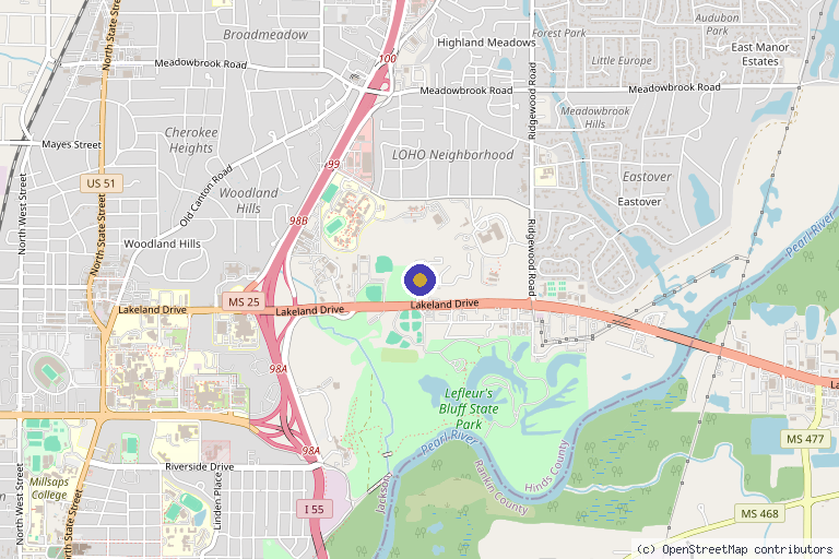 Map showing the location of Truth Integrative Medicine in Jackson, MS