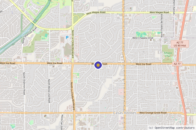 Map showing the location of A New Creation Clinic and Medi-Spa in Tucson, AZ