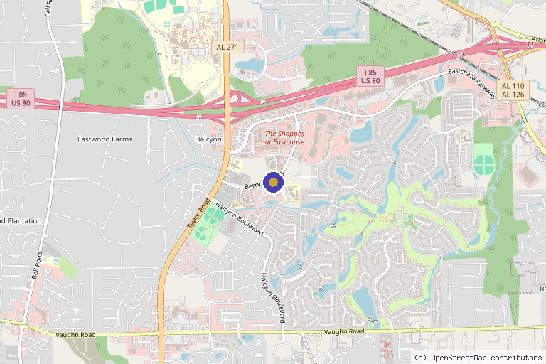Map showing the location of Porcia Bradford Love in Montgomery, AL