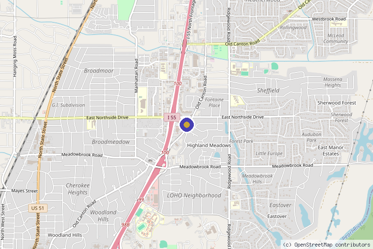 Map showing the location of LeSkin Aesthetics in Jackson, MS