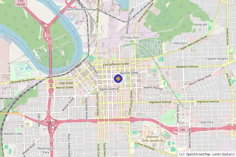 Map showing the location of Stem Consulting Services in Montgomery, AL