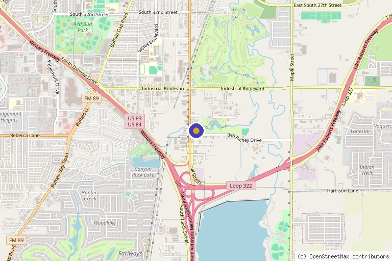 Map showing the location of Rest Wellness Center and Day Spa in Abilene, TX
