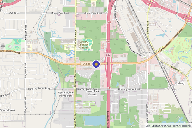 Map showing the location of Caitlyn A. Mathias, PA-C in Shreveport, LA