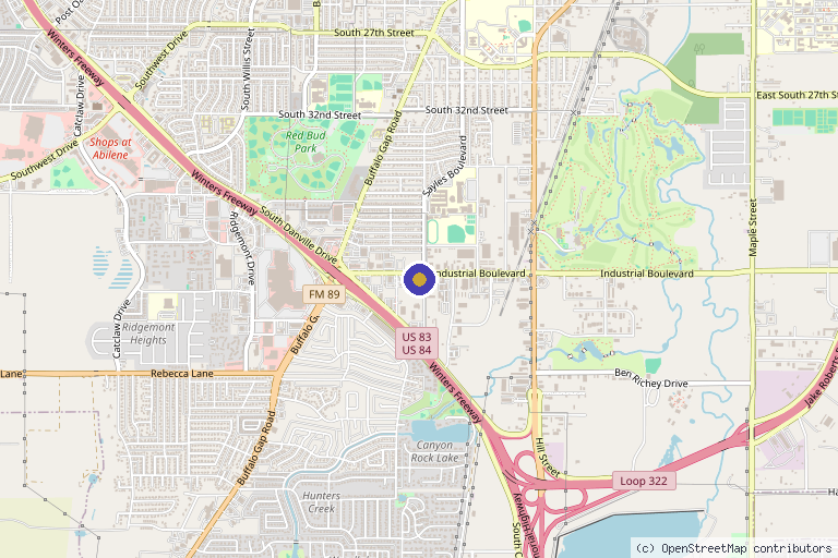 Map showing the location of Big Country Medical Spa in Abilene, TX