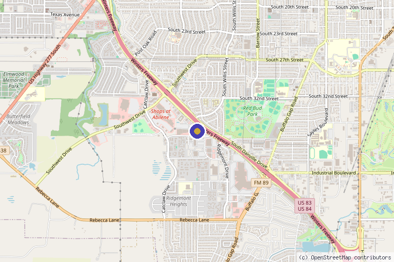 Map showing the location of Healthtec in Abilene, TX