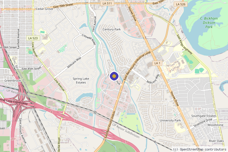 Map showing the location of ND Wellness in Shreveport, LA
