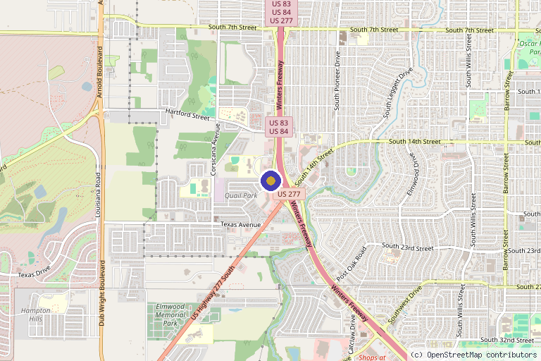 Map showing the location of Restore Wellness Centre in Abilene, TX