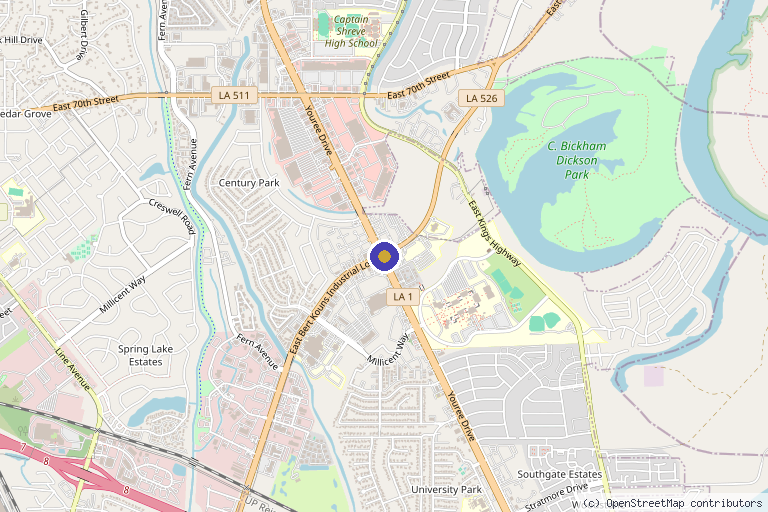 Map showing the location of Dr. Anil Veluvolu, MD – Pierremont in Shreveport, LA