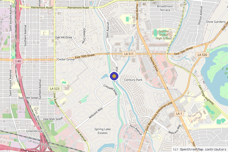Map showing the location of FACE/FIT Aesthetics & Wellness Shreveport in Shreveport, LA