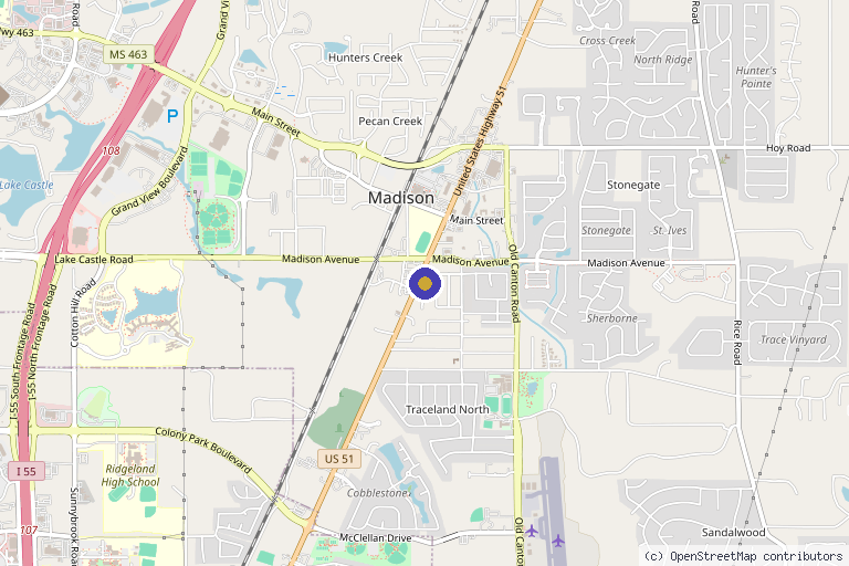 Map showing the location of EmPower Vitality in Madison, MS