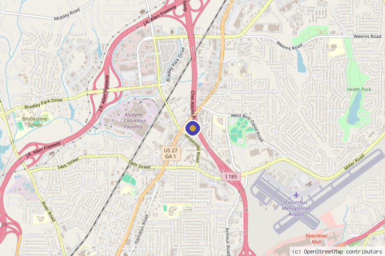 Map showing the location of Fancy You Aesthetics, LLC in Columbus, GA
