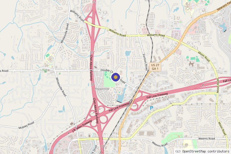 Map showing the location of Flowers’ Medical Group in Columbus, GA