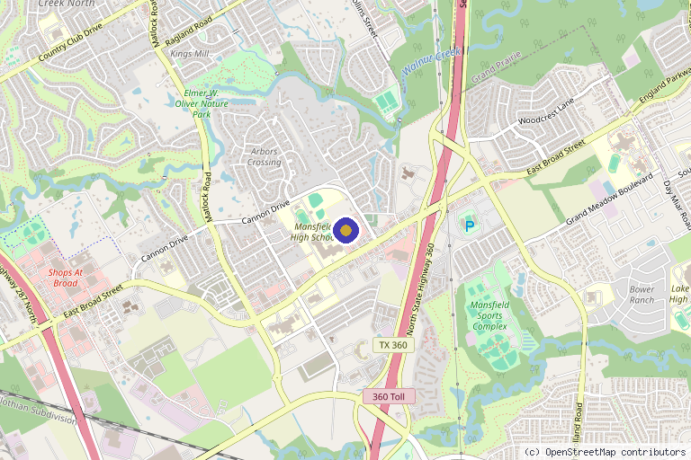 Map showing the location of Amani Health and Wellness | Weight Loss & IV Therapy in Mansfield, TX