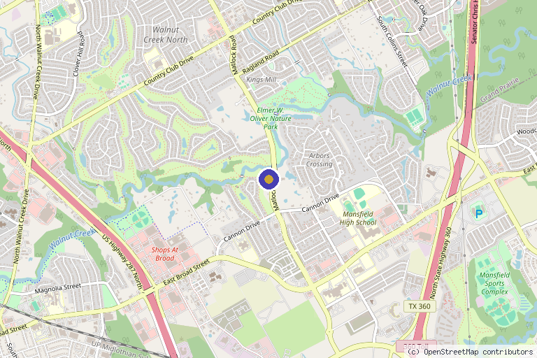 Map showing the location of Paragon Plastic Surgery & Medspa in Mansfield, TX