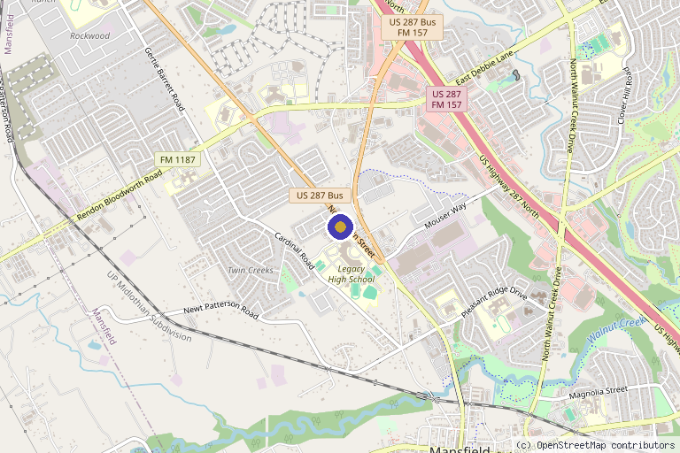 Map showing the location of Arlington Integrative Medical Associates in Mansfield, TX