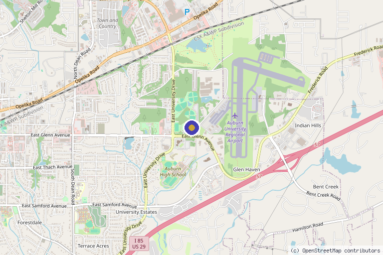 Map showing the location of Conquer Functional Wellness in Auburn, AL