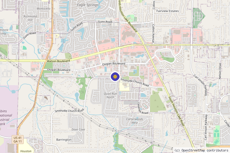Map showing the location of Alternate Approach Med Clinic in Warner Robins, GA