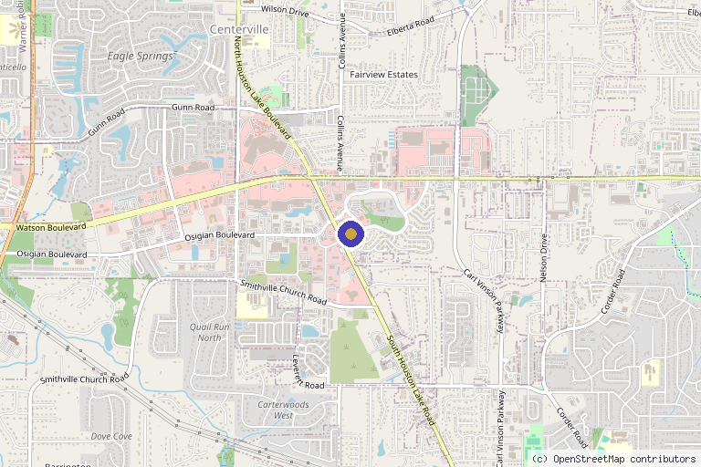 Map showing the location of Full Circle Health and Wellness in Warner Robins, GA