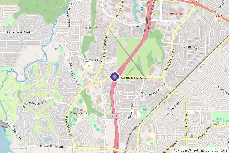 Map showing the location of Scott Berlin, MD in Fort Worth, TX