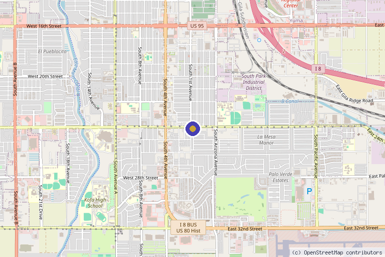 Map showing the location of Acacia Medical Spa of Yuma in Yuma, AZ
