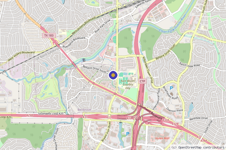 Map showing the location of The Preserve Med Spa & Wellness in Fort Worth, TX