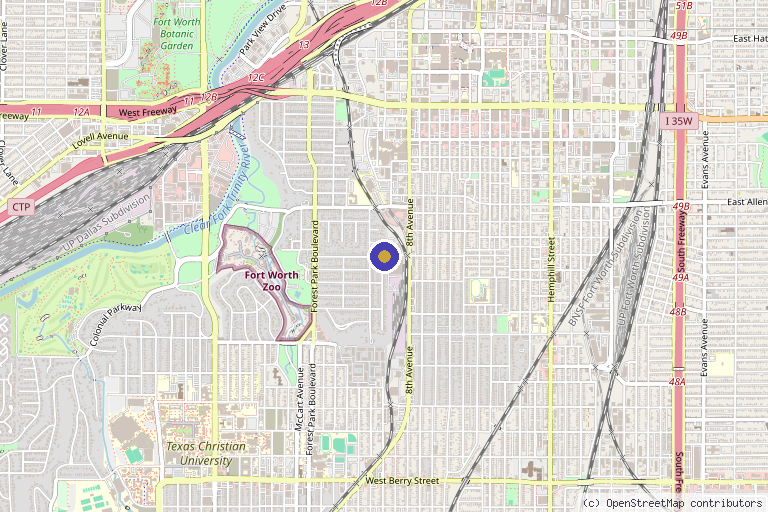 Map showing the location of RegenOrthoSport in Fort Worth, TX