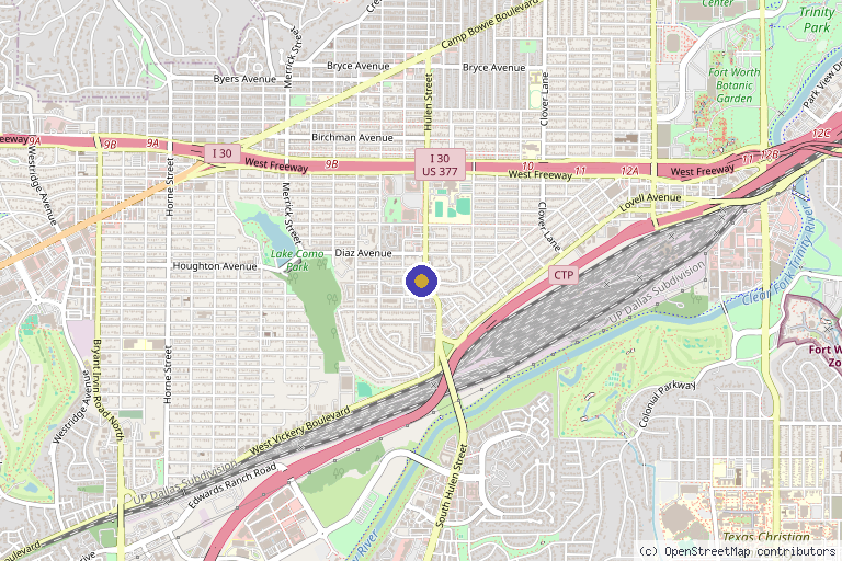 Map showing the location of CRAVE Medical Spa in Fort Worth, TX