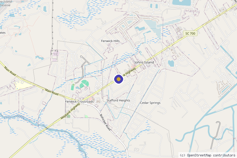 Map showing the location of Southeastern Regenerative Medicine in Charleston, SC