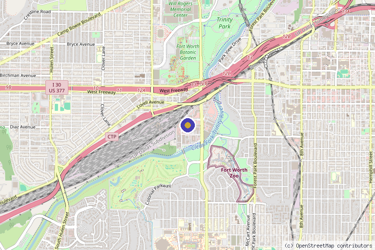 Map showing the location of MANOR Aesthetics | Fort Worth in Fort Worth, TX