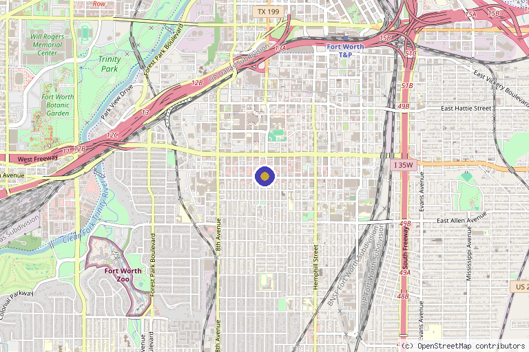 Map showing the location of The Retreat Medical Spa in Fort Worth, TX