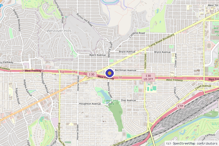 Map showing the location of The SMP Company in Fort Worth, TX