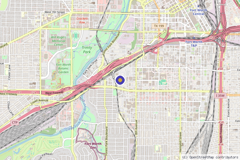 Map showing the location of Summit Orthopedics of Texas in Fort Worth, TX