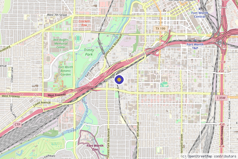 Map showing the location of Fort Worth Plastic Surgery in Fort Worth, TX