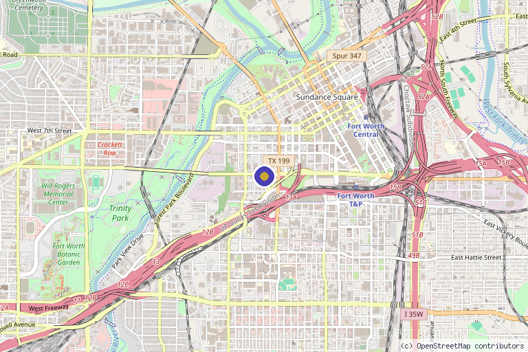 Map showing the location of Hair Restoration Institute of DFW in Fort Worth, TX