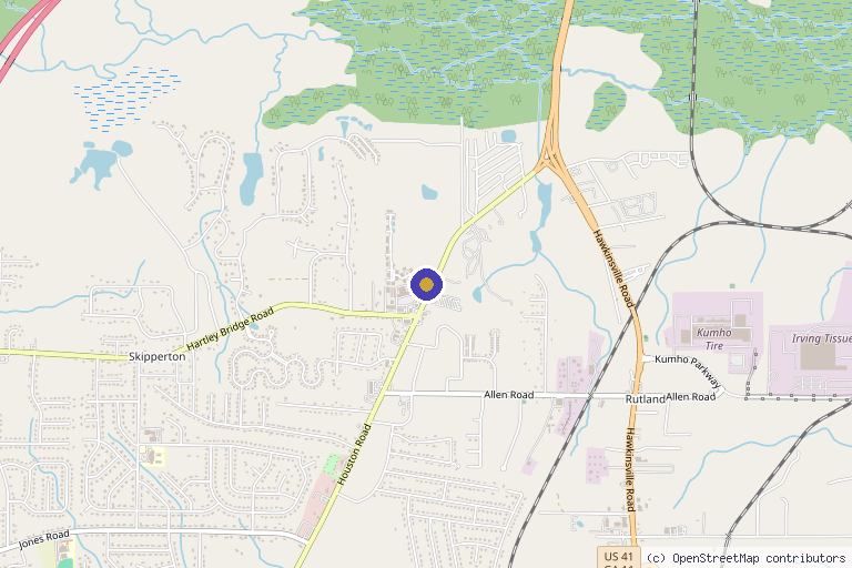 Map showing the location of Revive Aesthetics in Macon, GA