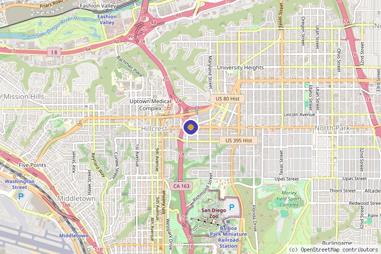 Map showing the location of Regenerative Wellness in San Diego, CA