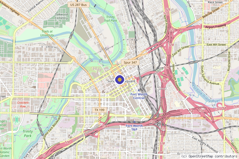 Map showing the location of HAIRCLUB in Fort Worth, TX