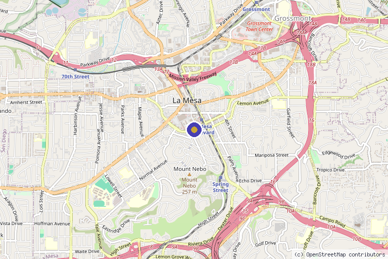 Map showing the location of Asthetikos Med Spa in La Mesa, CA
