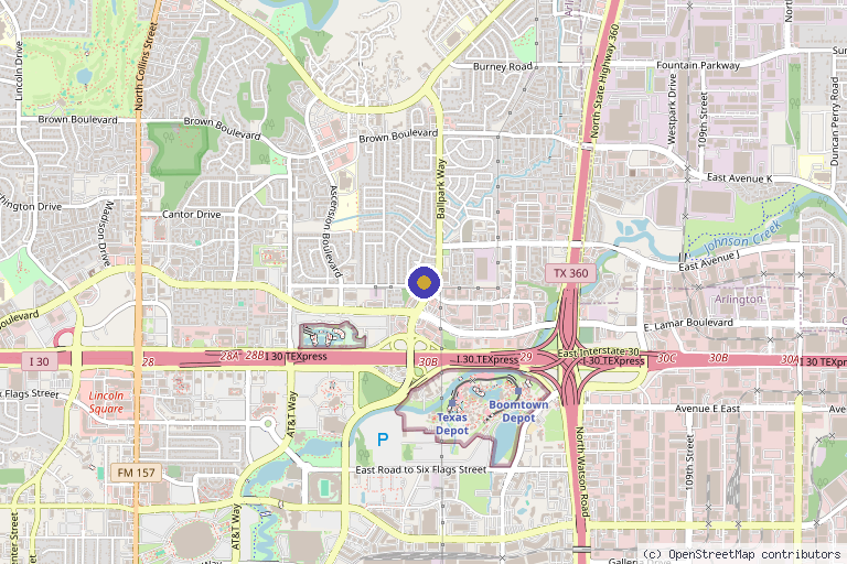Map showing the location of Physician's Ageless Solutions in Arlington, TX