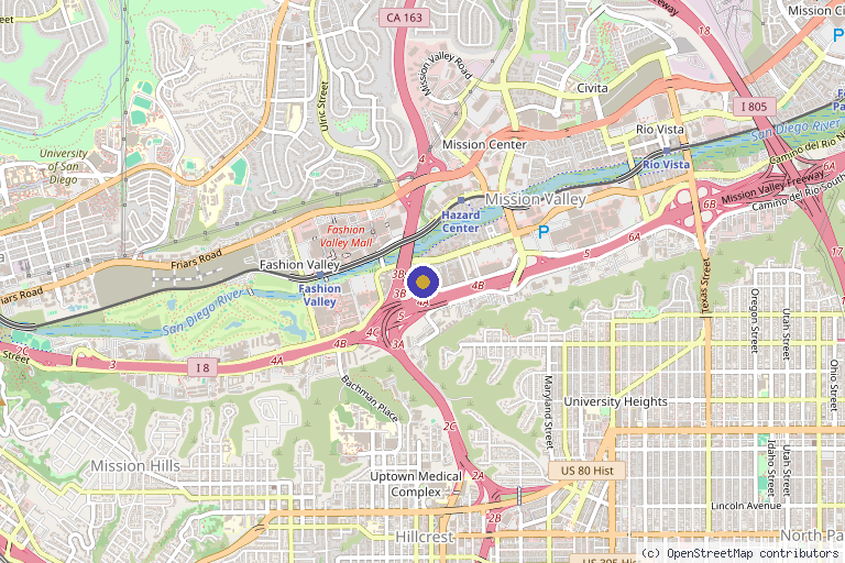 Map showing the location of Fix Medical Group in San Diego, CA