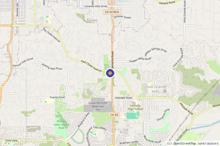 Map showing the location of EMAZ Aesthetics & Med SPA in El Cajon, CA