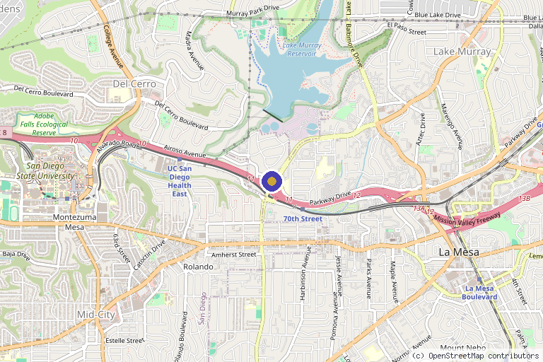 Map showing the location of Atossa Medical Spa in La Mesa, CA