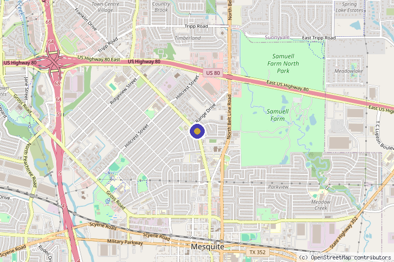 Map showing the location of Regenerative Medicine of Texas in Grand Prairie, TX