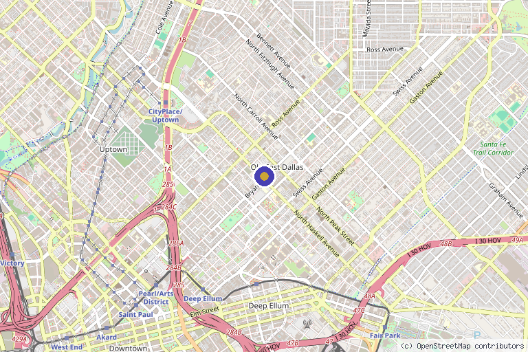 Map showing the location of The Science of Beauty in Dallas, TX