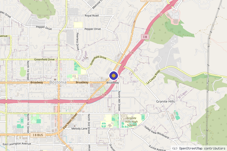 Map showing the location of ANYO' Aesthetics/ Medical Spa in El Cajon in El Cajon, CA